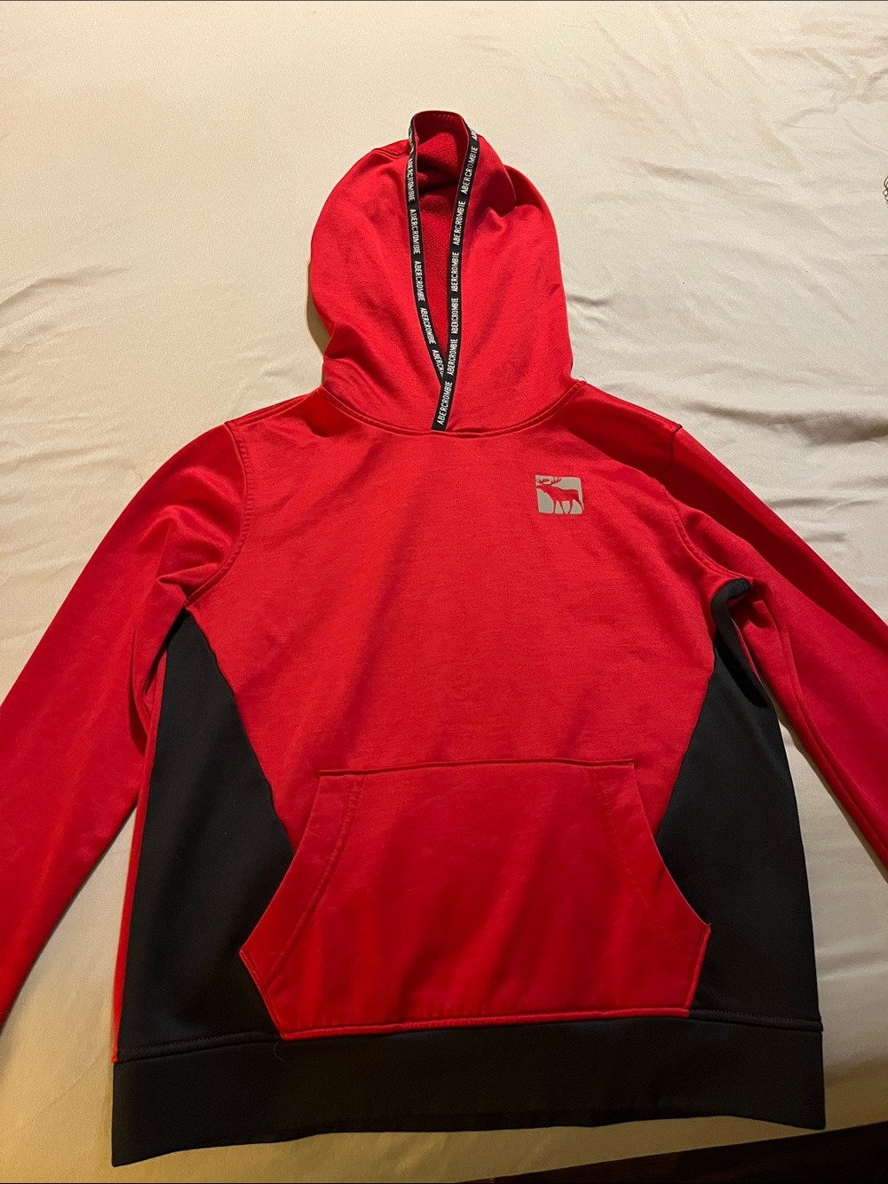 Abercrombie Kids Red and Black Pullover Hoodie